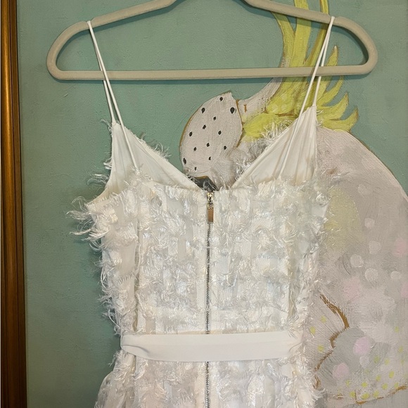 MODCLOTH Dresses | ModCloth White Midi Sleeveless Feathered Dress NWT Sz 6 - Picture 4 of 10
